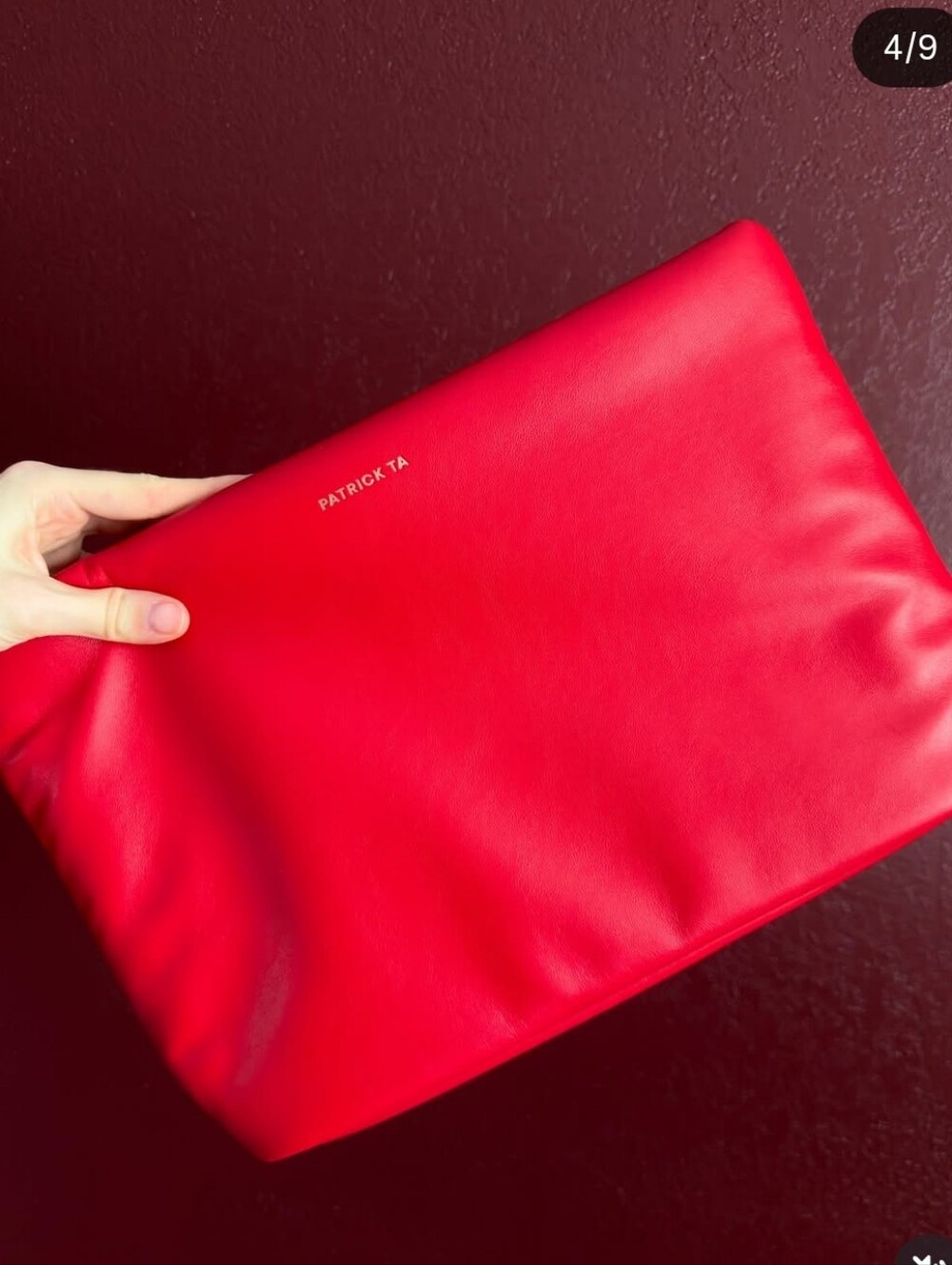 Patrick Ta Red Soft Leather Pouch